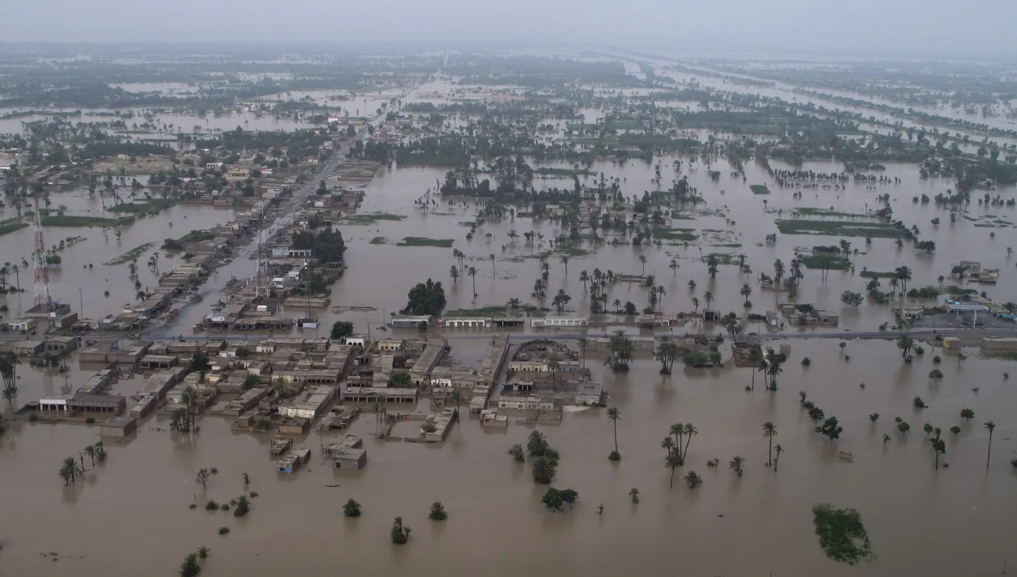 Eile tehtud aerofoto üleujutuste all kannatavast Pakistanist