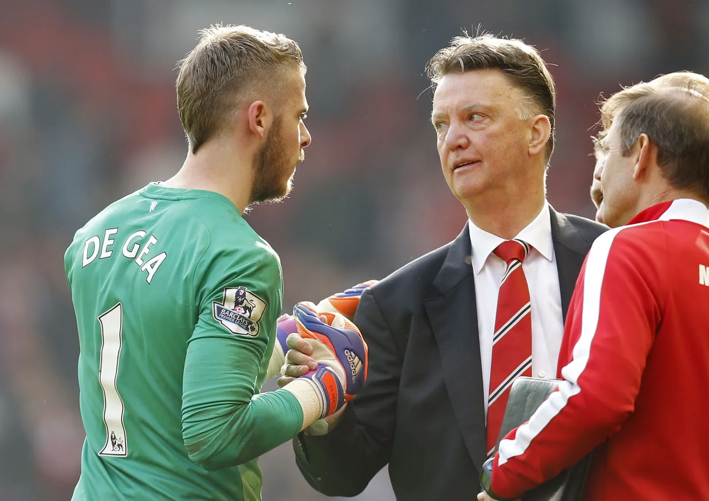 David de Gea (vasakul) ja Louis van Gaal.