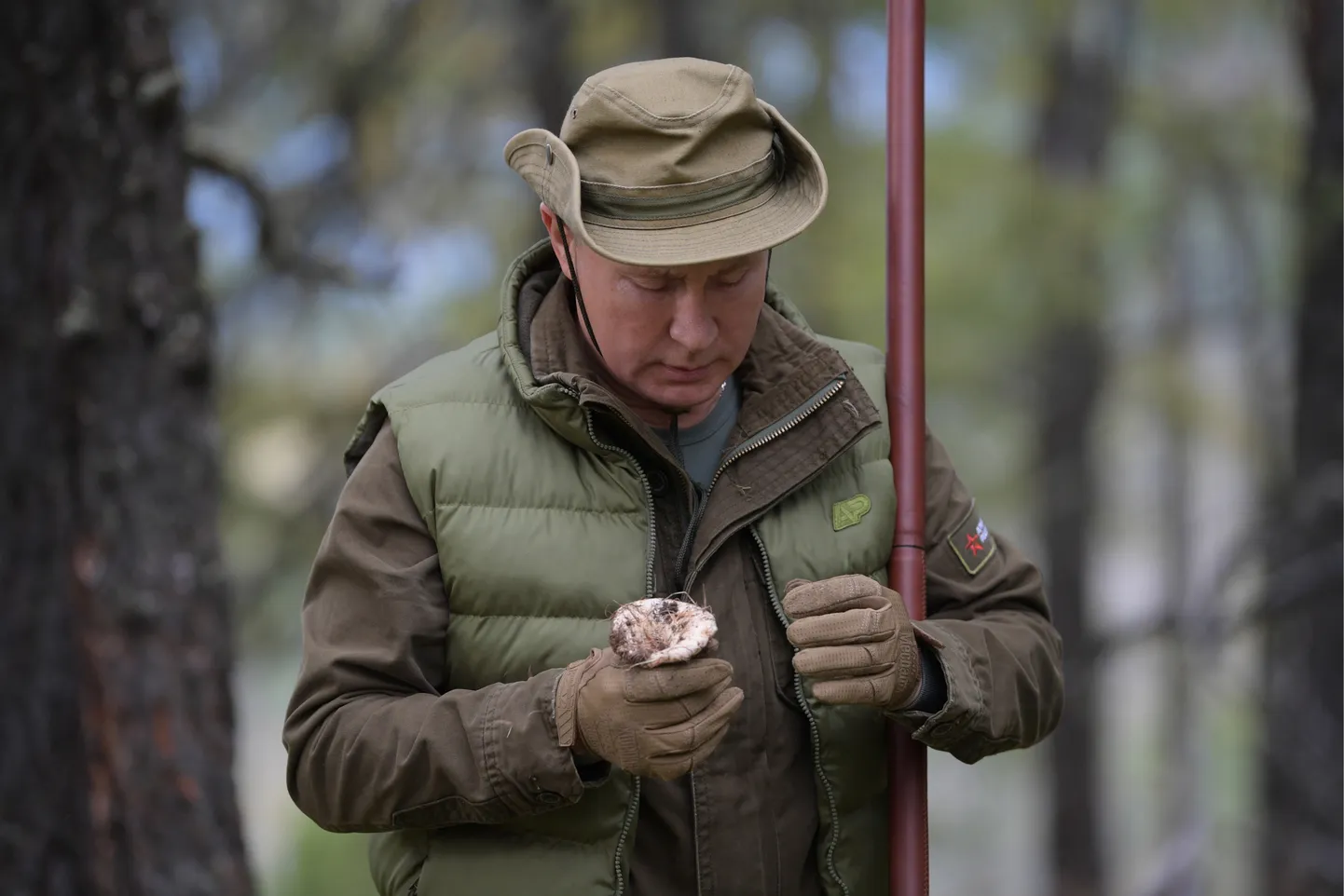 Владимир Путин в сибирской тайге.