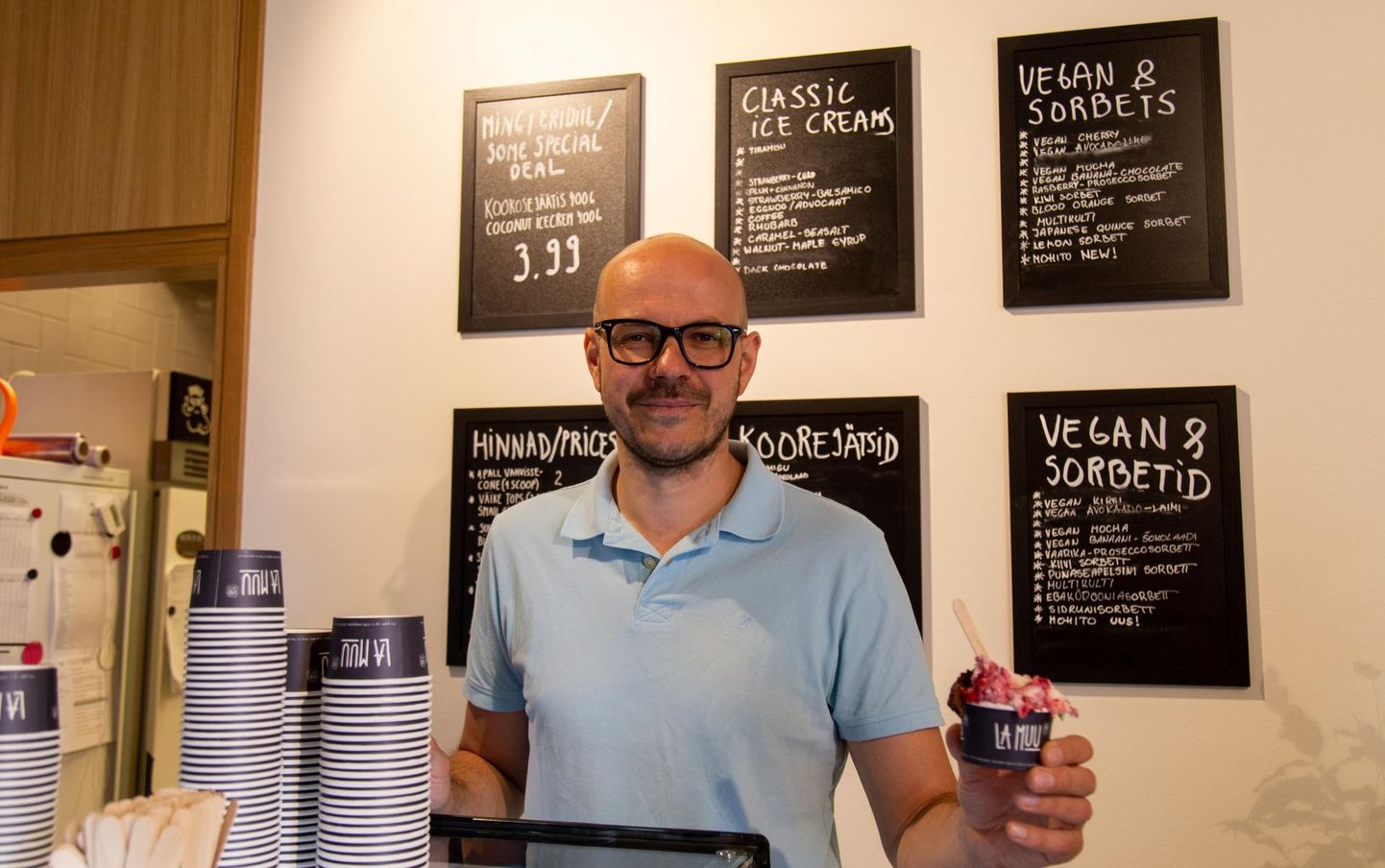 Rasmus Rask, the founder and partner of La Muu ice cream firm.