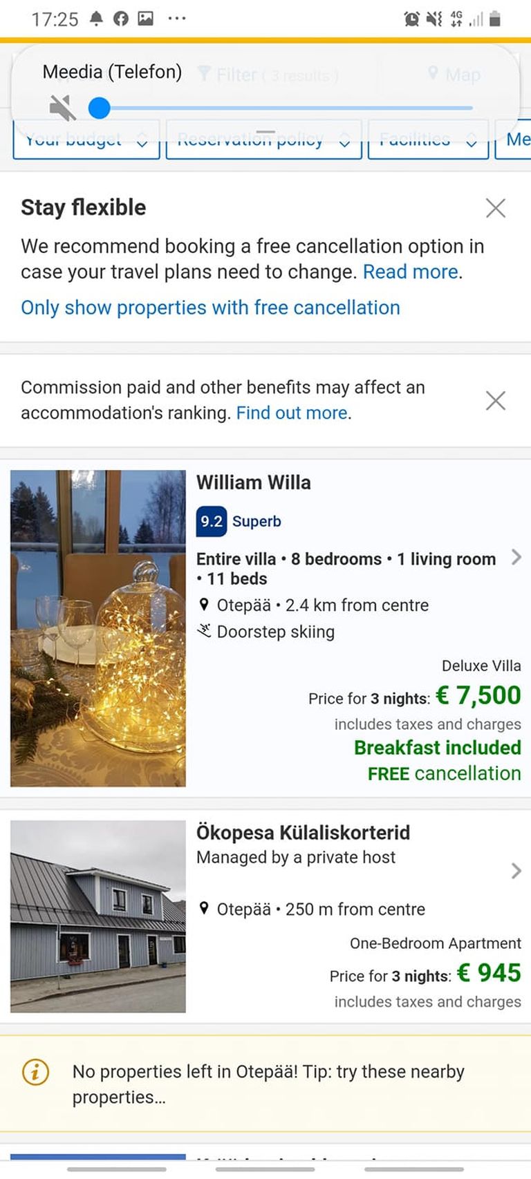 William Willa perenaisel näitas Booking.com leheküljel villa hinnaks 16 500 euro asemel 7500 eurot.