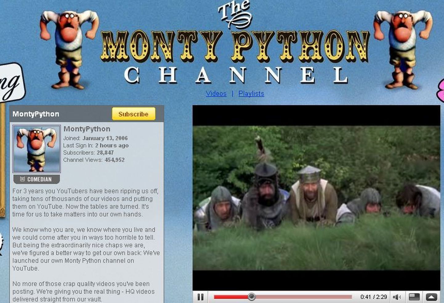 Monty Pythoni kanal Youtube'is