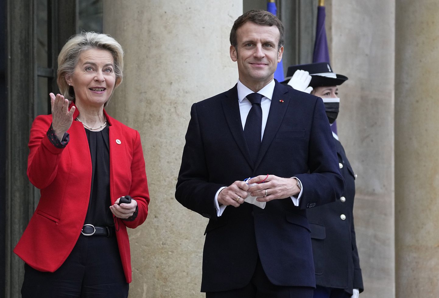 Prantsusmaa president Emmanuel Macron kohtumas eile Euroopa Komisjoni presidendi Ursula von der Leyeniga.