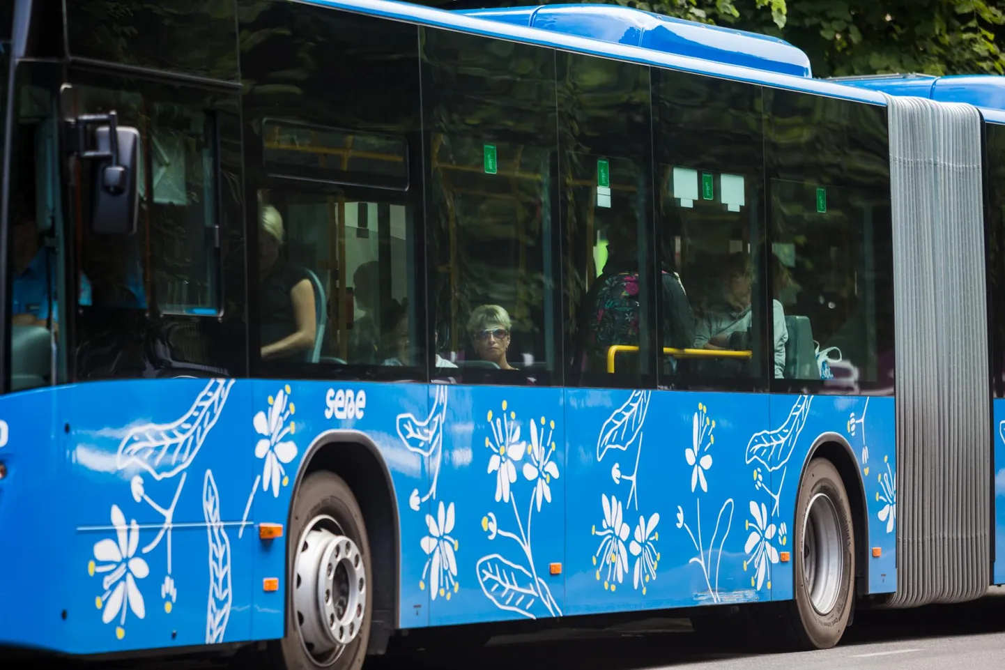 Linnaliinibuss. Foto on illustreeriv