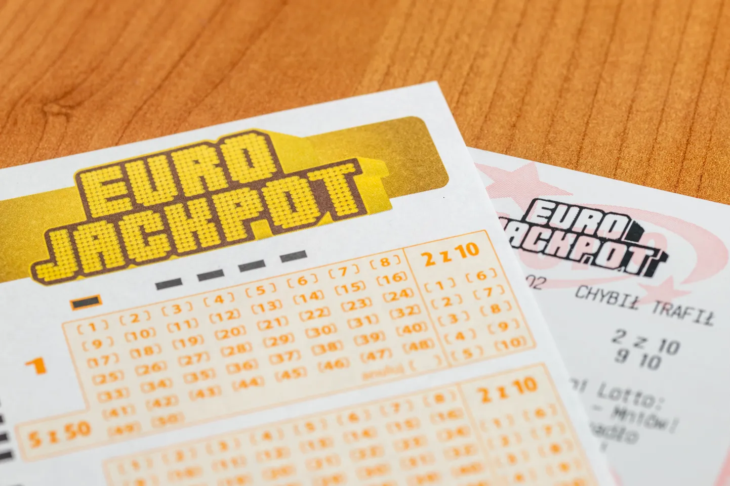 Pruszcz Gdanski, Poland - January 1, 2020: Euro JackPot lottery ticket from Polish Lotto.