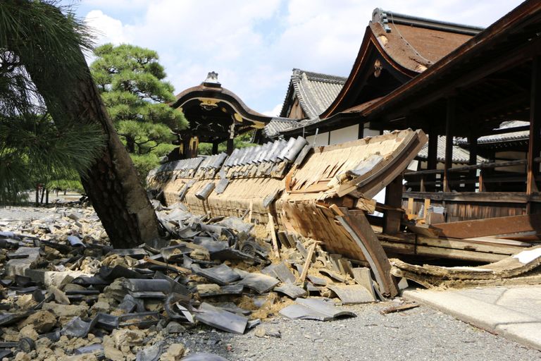 Orkaani tõttu kannatada saanud Nishi Honganji tempel Kyotos, mis kuulub maailmapärandi hulka