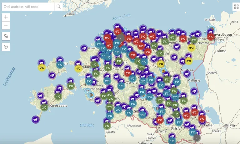 Teeolud Eestis kella 17.20 seisuga.