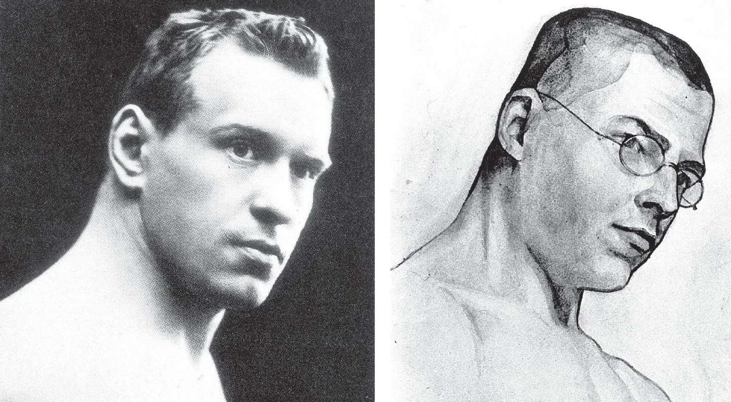 Kaks atleeti. Georg Lurich ja ­Eduard Wiiralt (autoportree, 1918).