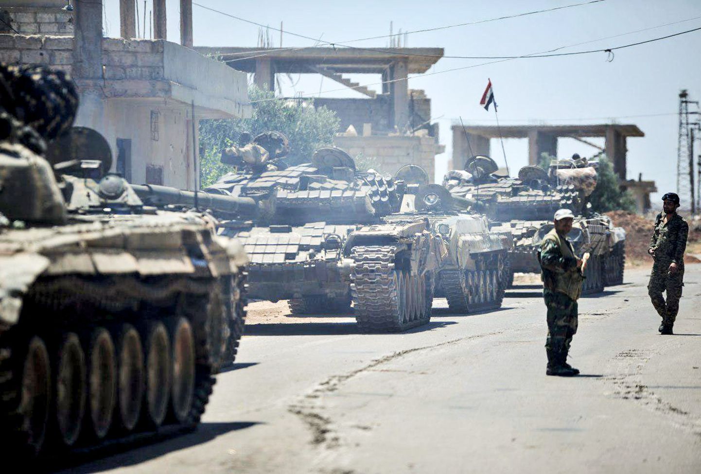 Süüria valitsusväed Daraa linna lähistel.