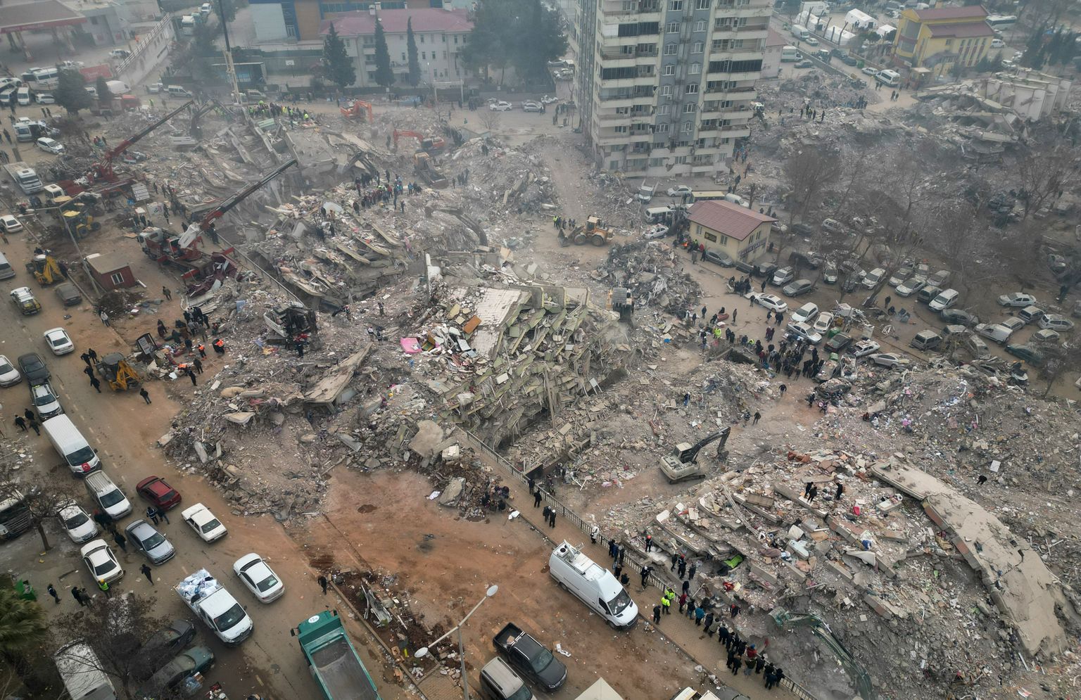 Maavärina tagajärjed Kahramanmarase linnas Türgis.