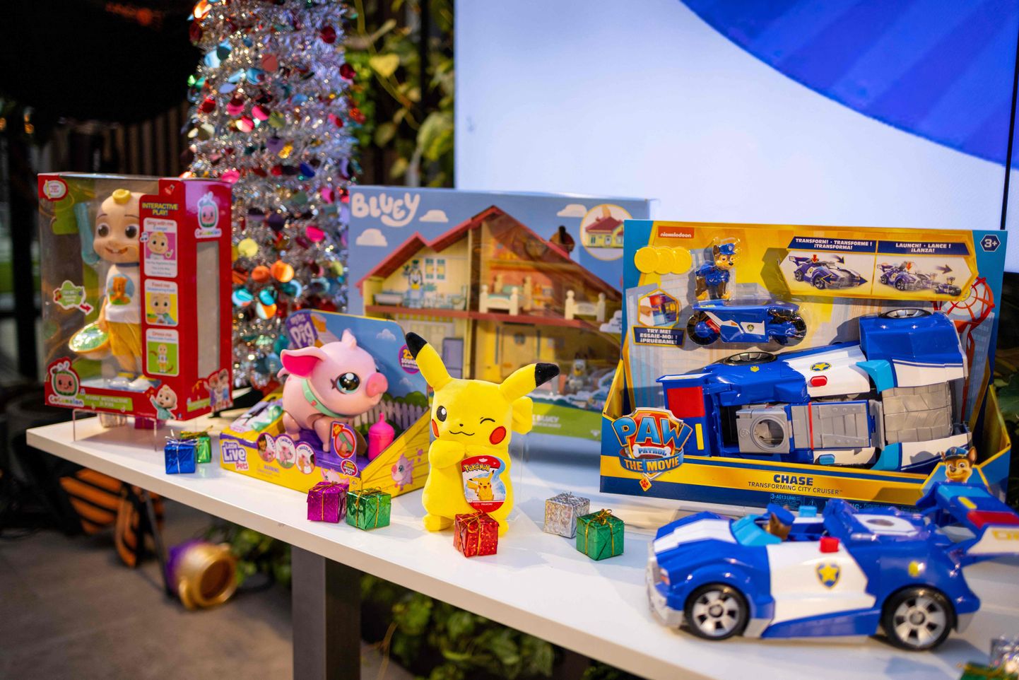 Toys are displayed during a photocall as DreamToys predicts the 12 most sought after toys by kids this Christmas in central London on November 2, 2021. (Photo by Tolga Akmen / AFP)