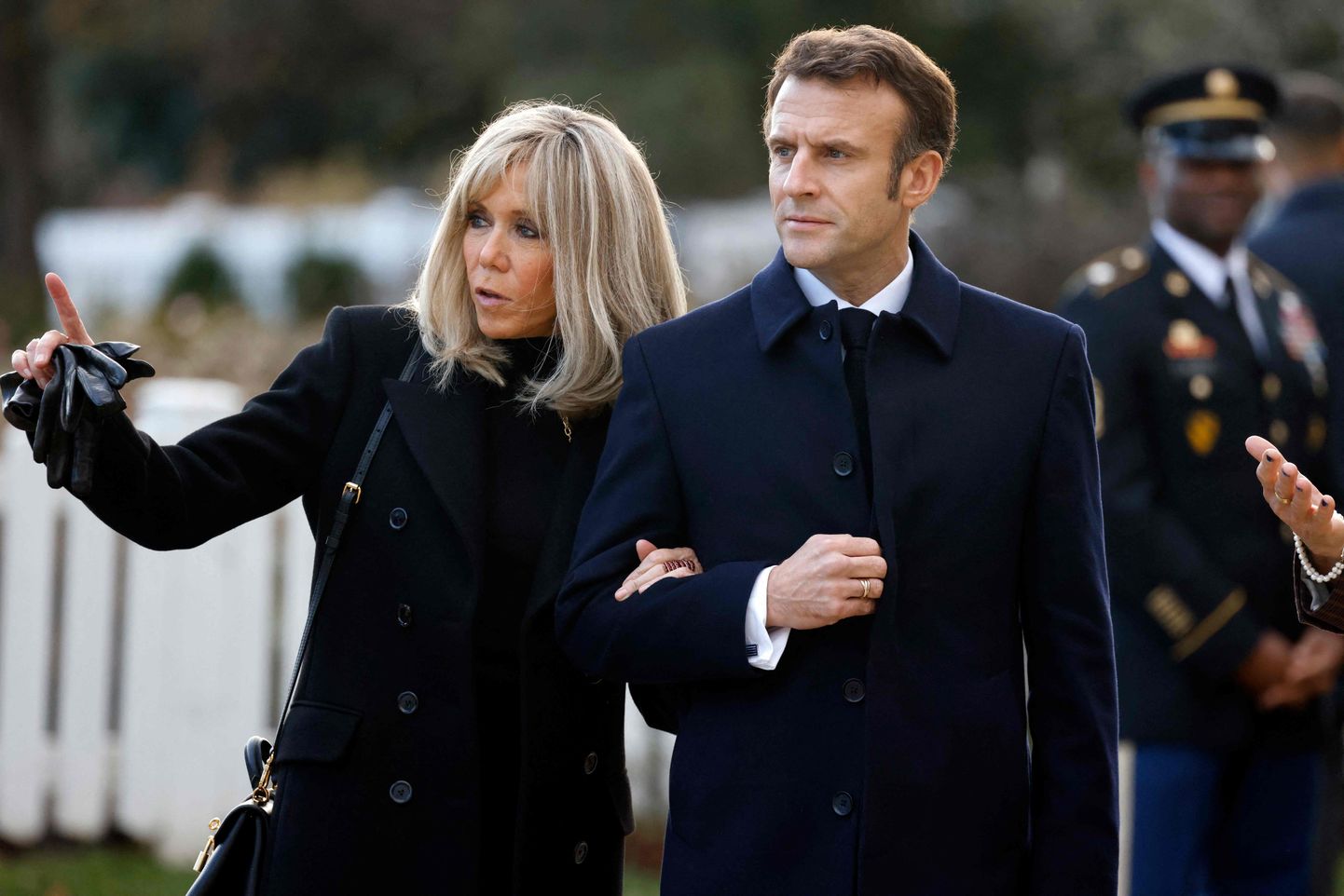 Emmanuel Macron ja Brigitte Macron Virginias asuvas Arlingtonis.