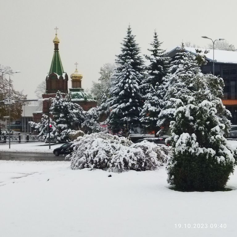 Снег в Йыхви.