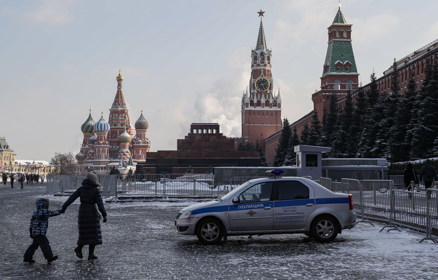 Venemaa pealinna Moskva Punane väljak ja Kreml
