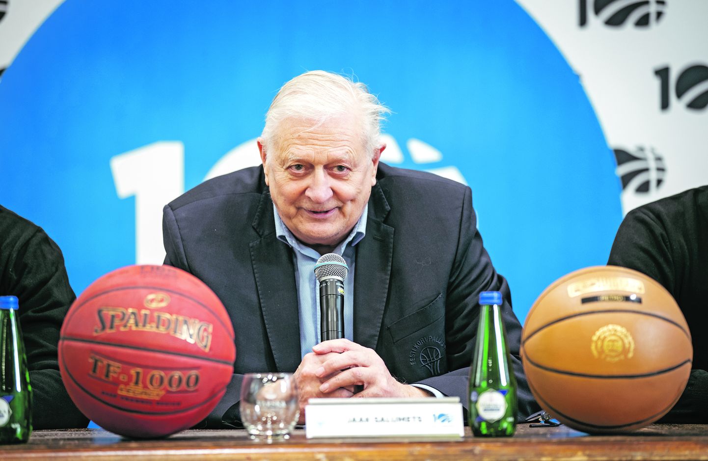 Яак Салуметс на пресс-конференции Эстонского баскетбольного союза 
в спортзале гимназии Густава Адольфа, Таллинн, 5 мая 2020 года.