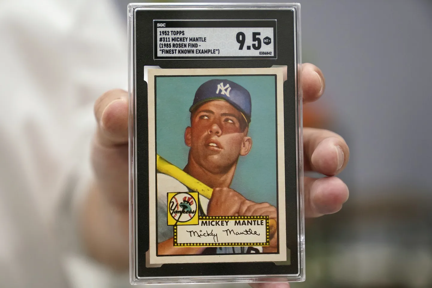 12,6 miljonit dollarit maksnud Mickey Mantle'i pesapallikaart.