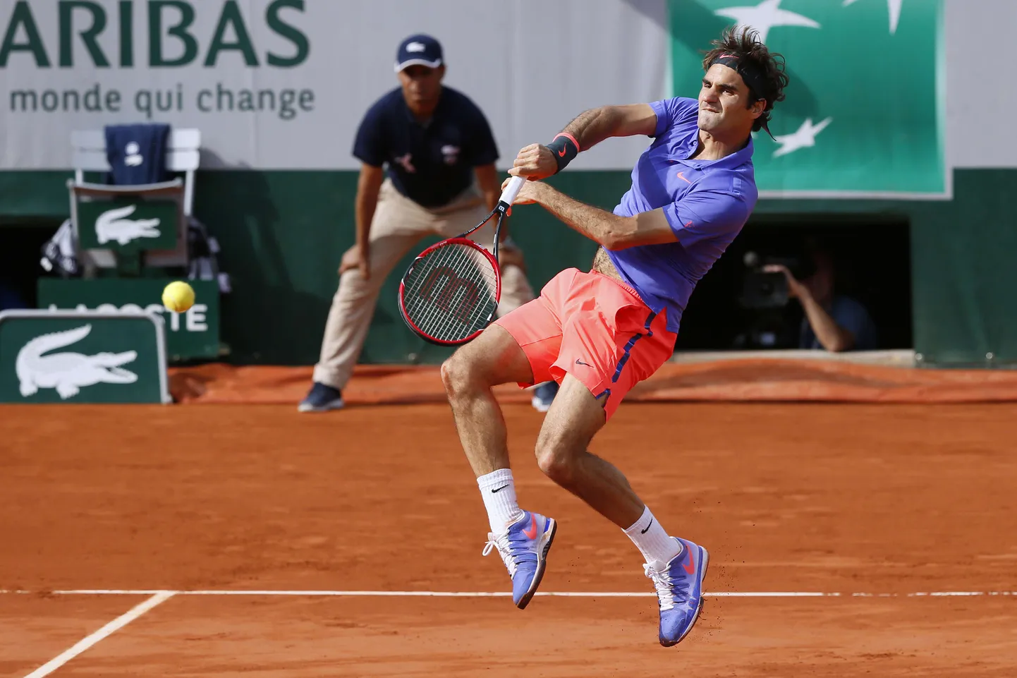 Roger Federer mängus Stanislas Wawrinka vastu.