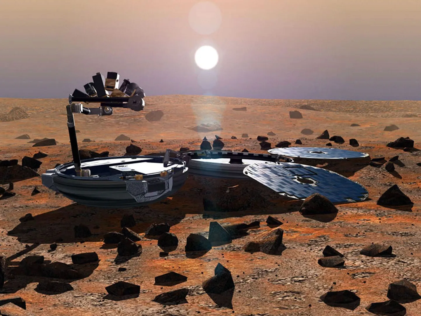 Kunstnikunägemus Briti kosmoseagentuuri Beagle 2 maandurist.