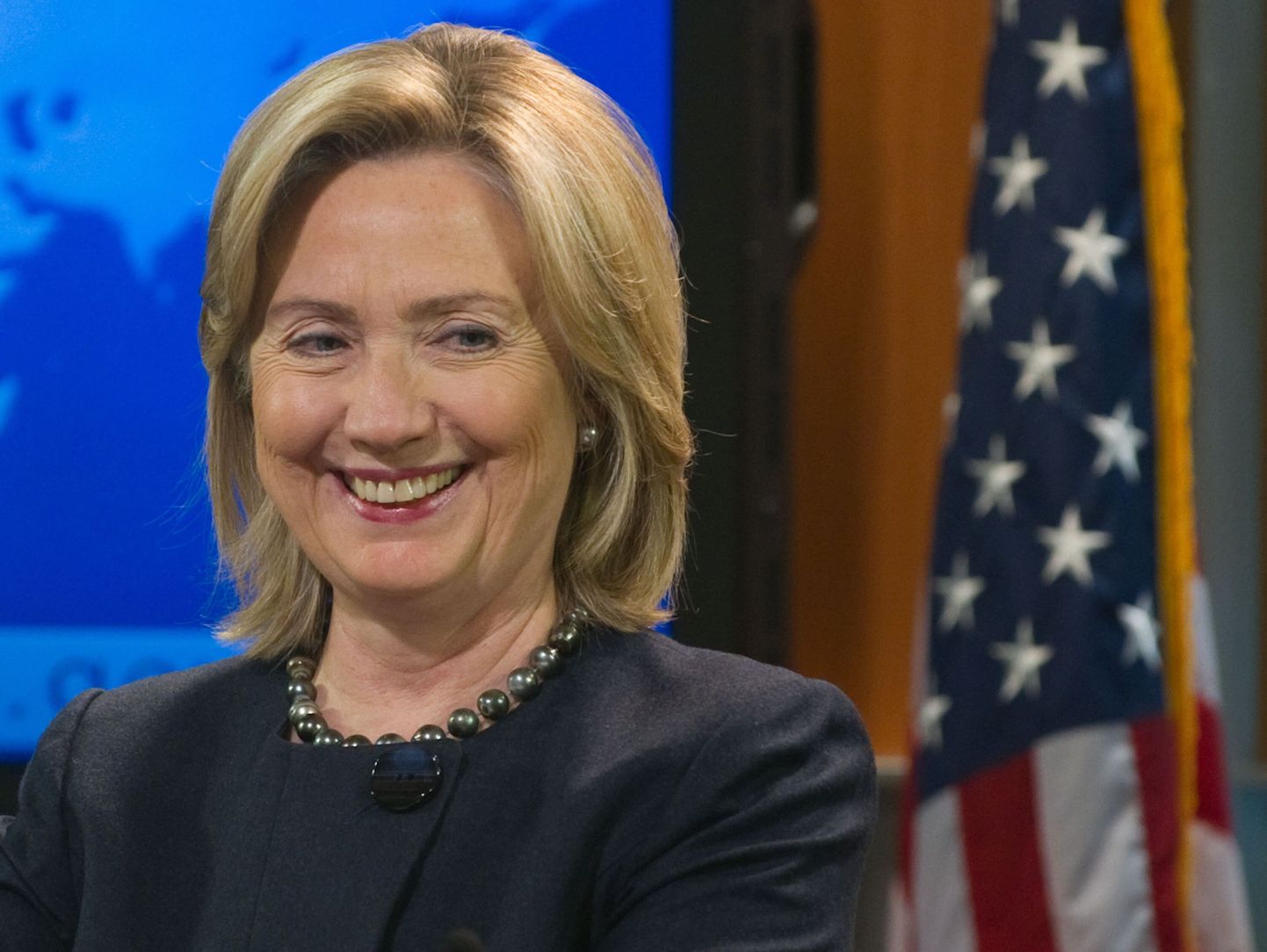 USA välisminister Hillary Clinton videokonverentsil.