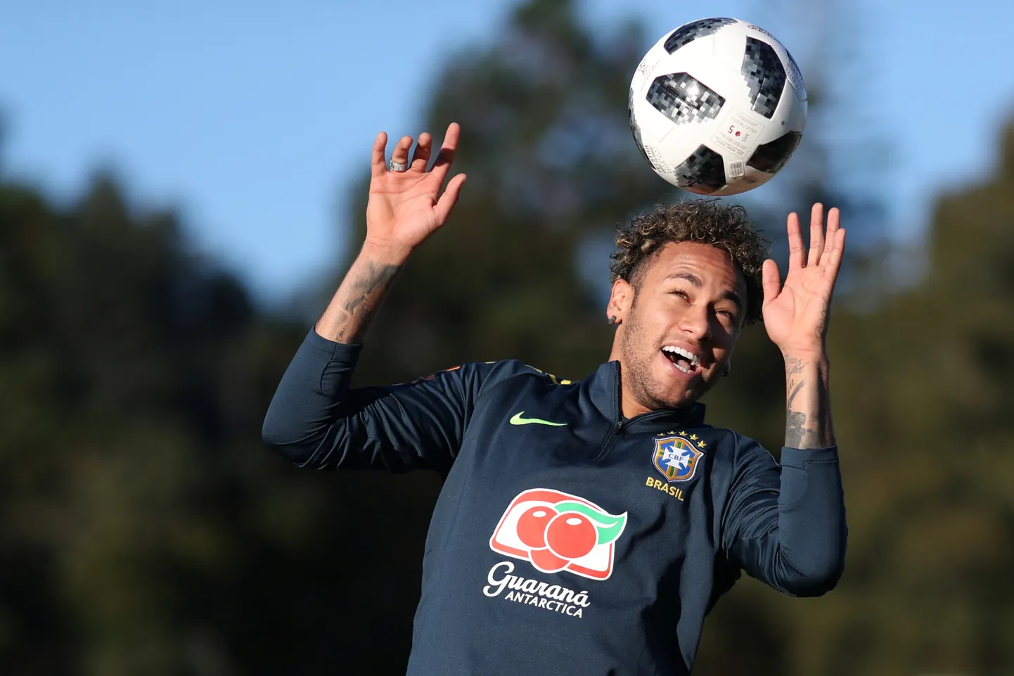 Neymar Brasiilia koondise teisipäevasel treeningul.
