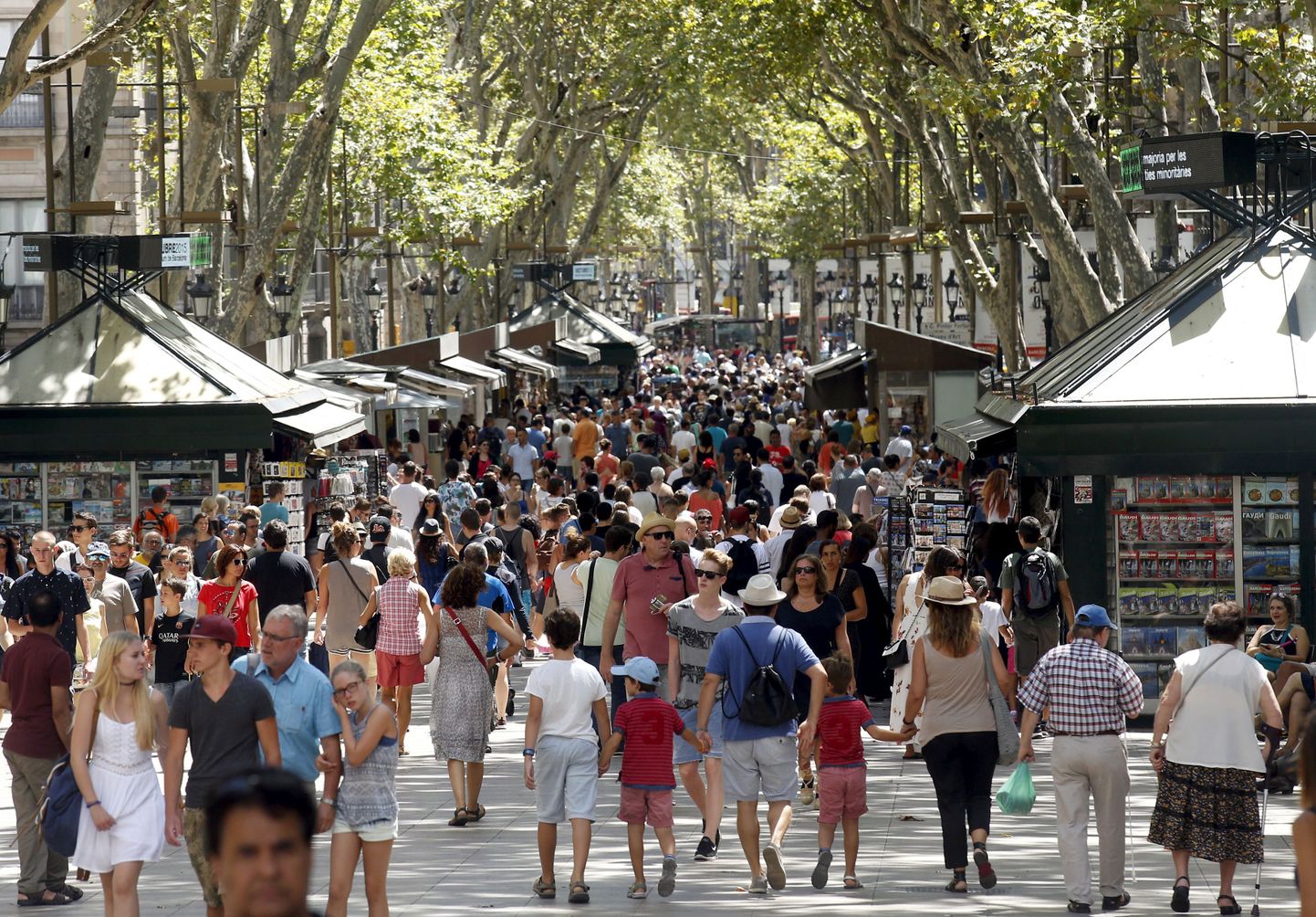 Barcelona kuulus promenaad La Rambla, mida külastavad igapäevaselt tuhanded turistid.