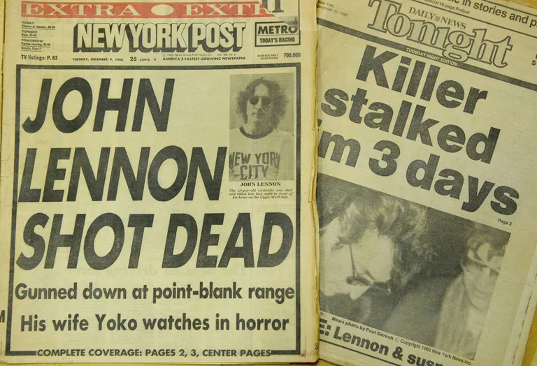 Väljaanded teatamas John Lennoni surmast