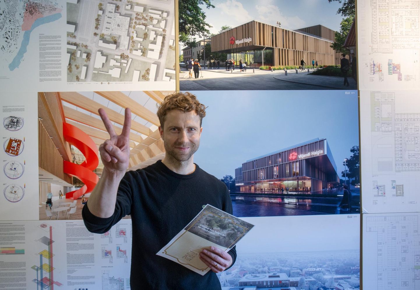 Osaühingu DAGOpen juhataja ja haiglahoone üks arhitekt Jaan Kuusemets haiglahoone arhitektuurikonkursi võitja välja kuulutamisel