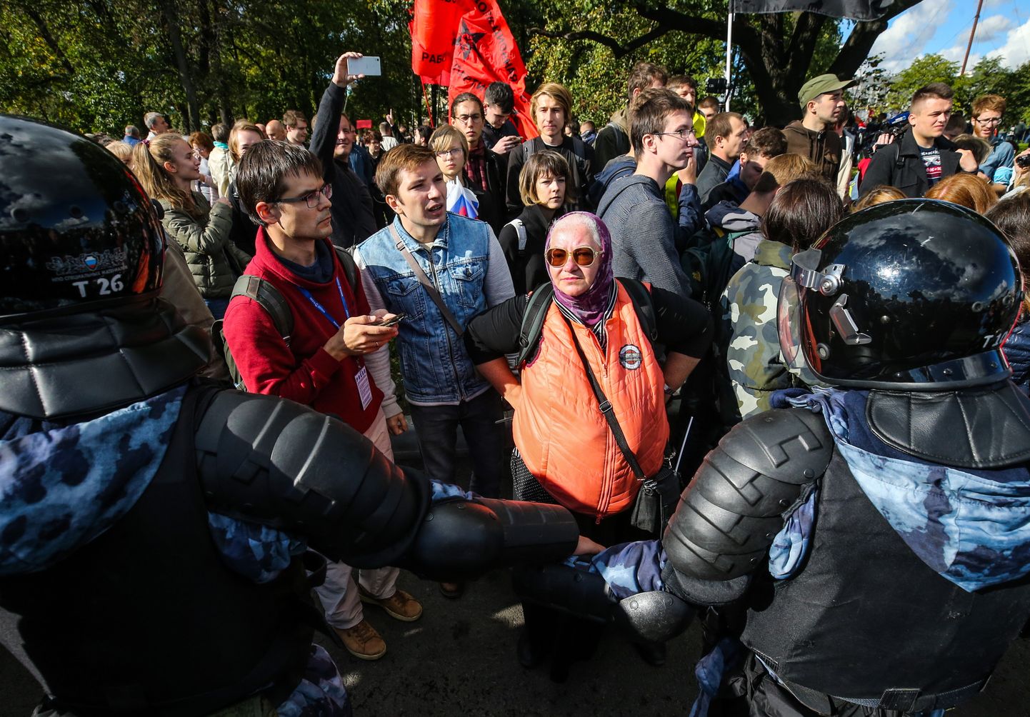 Pensionireformi vastased meeleavaldused Peterburis.