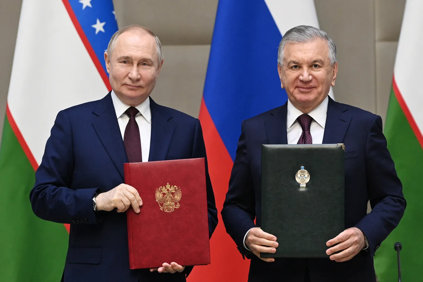 Venemaa president Vladimir Putin ja Usbekistani president Shavkat Mirziyoyev.