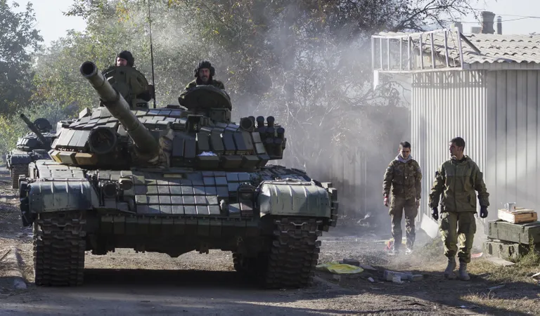 Kremlimeelse rühmituse tank Donetskis.