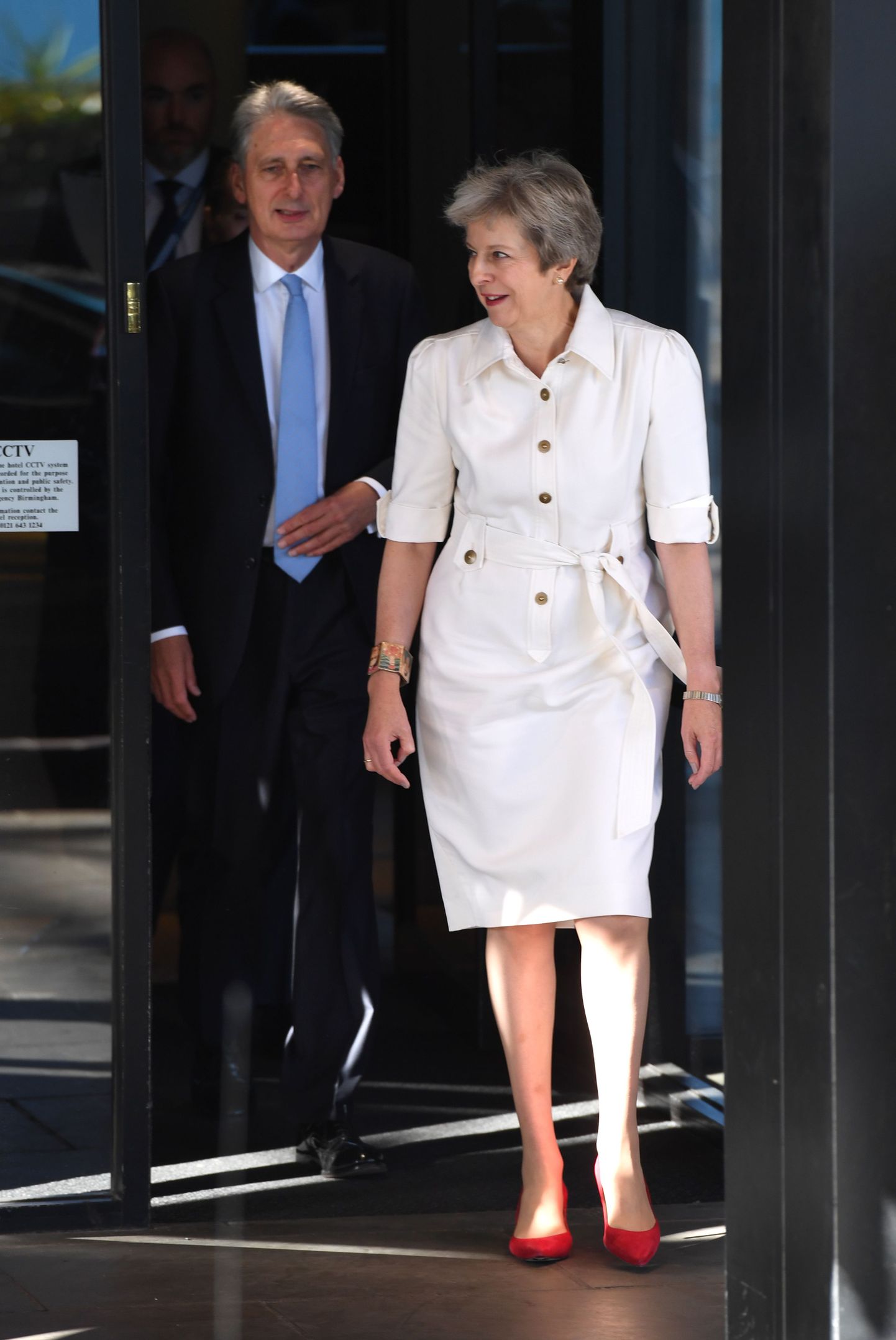 Briti peaminister Theresa May koos rahandusminiser Philip Hammondiga esmaspäeval Birminghamis.