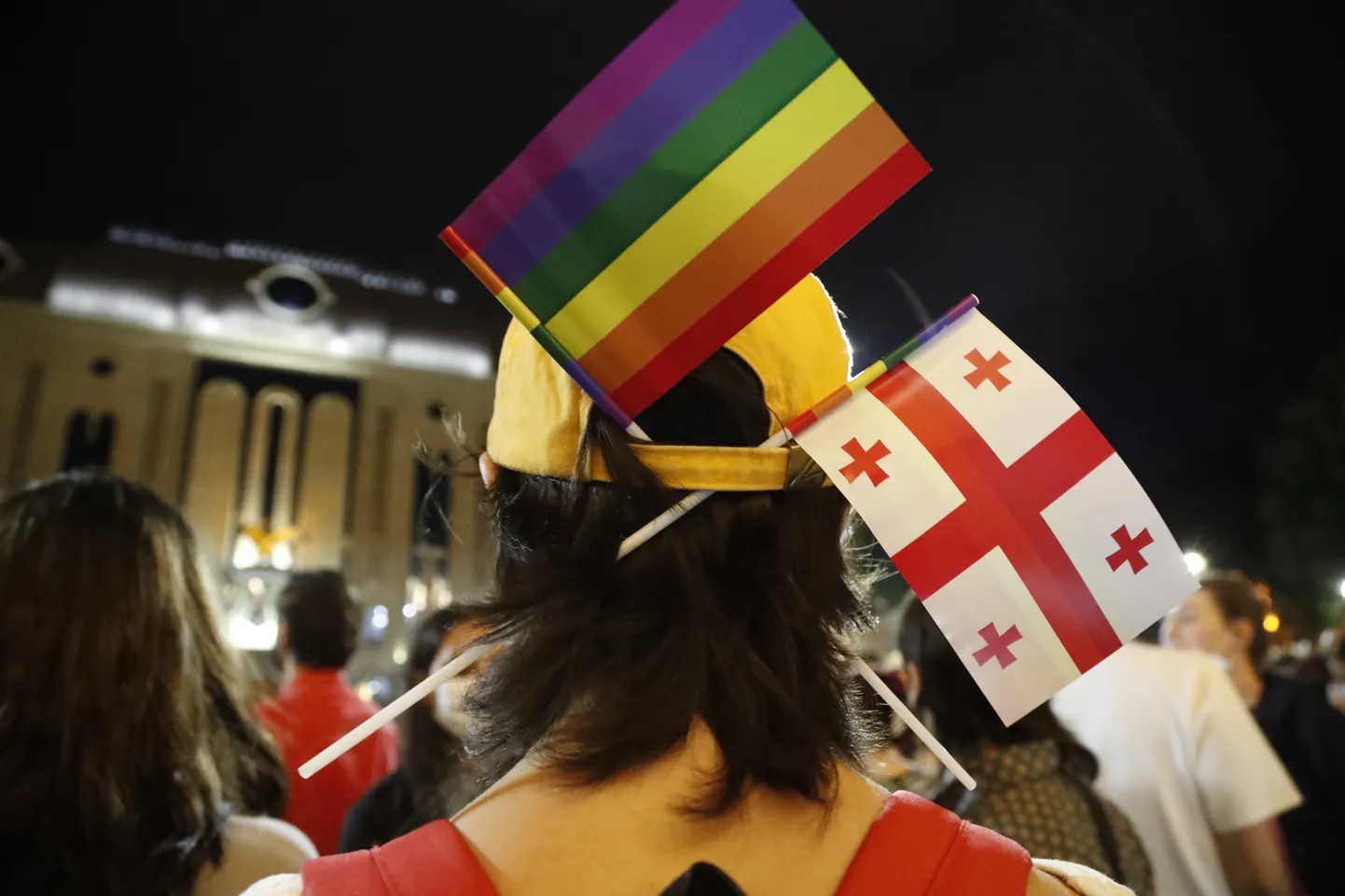 LGTB aktivistid kogunesid Tbilisis 6. juulil, et näidata oma vägivallavastast meelsust.
