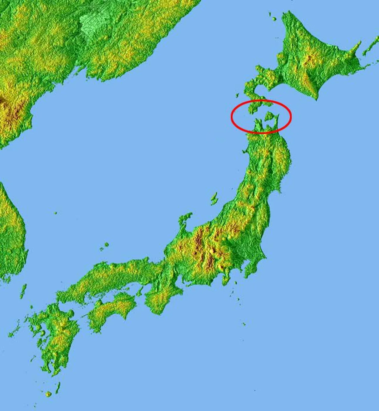 Tsugaru väina asukoht.