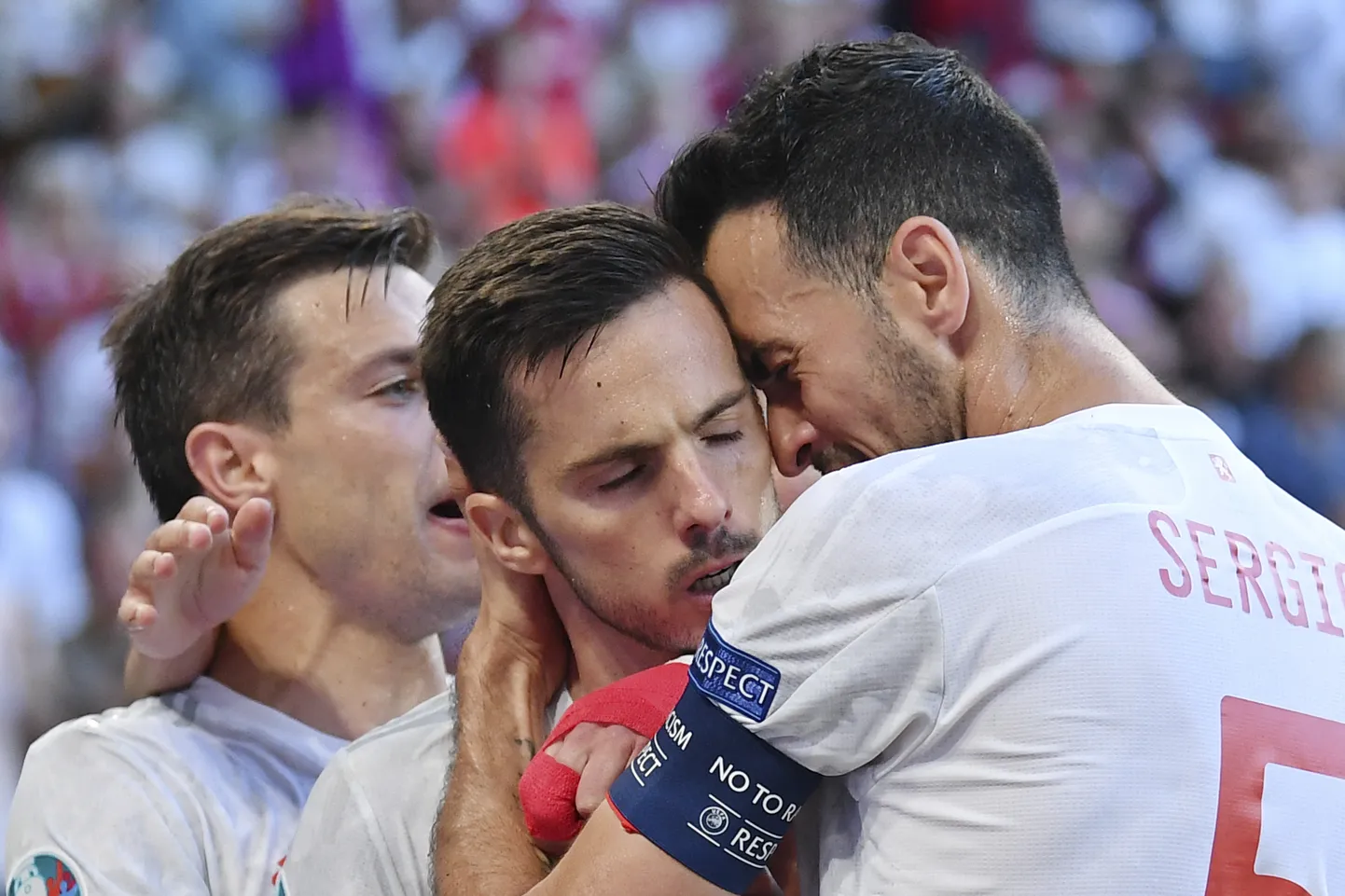 Pablo Sarabia (vasakul) ja Sergio Busquets.
