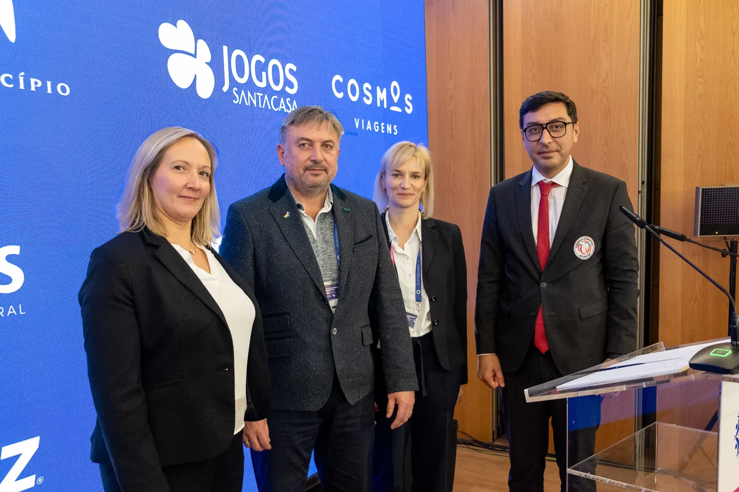 Vasakult Lisa Worthmann (EG tegevjuht), Peeter Tishler (EEVL president), Natalja Inno (EEVL peasekretär), Farid Gayibov (EG president)