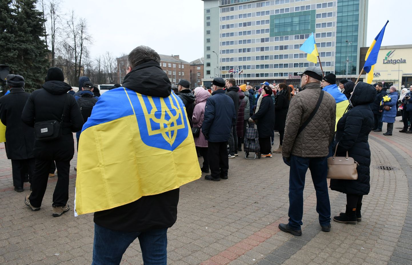 Акция в поддержку Украины в Даугавпилсе 24.02.2024. Фото носит иллюстративный характер