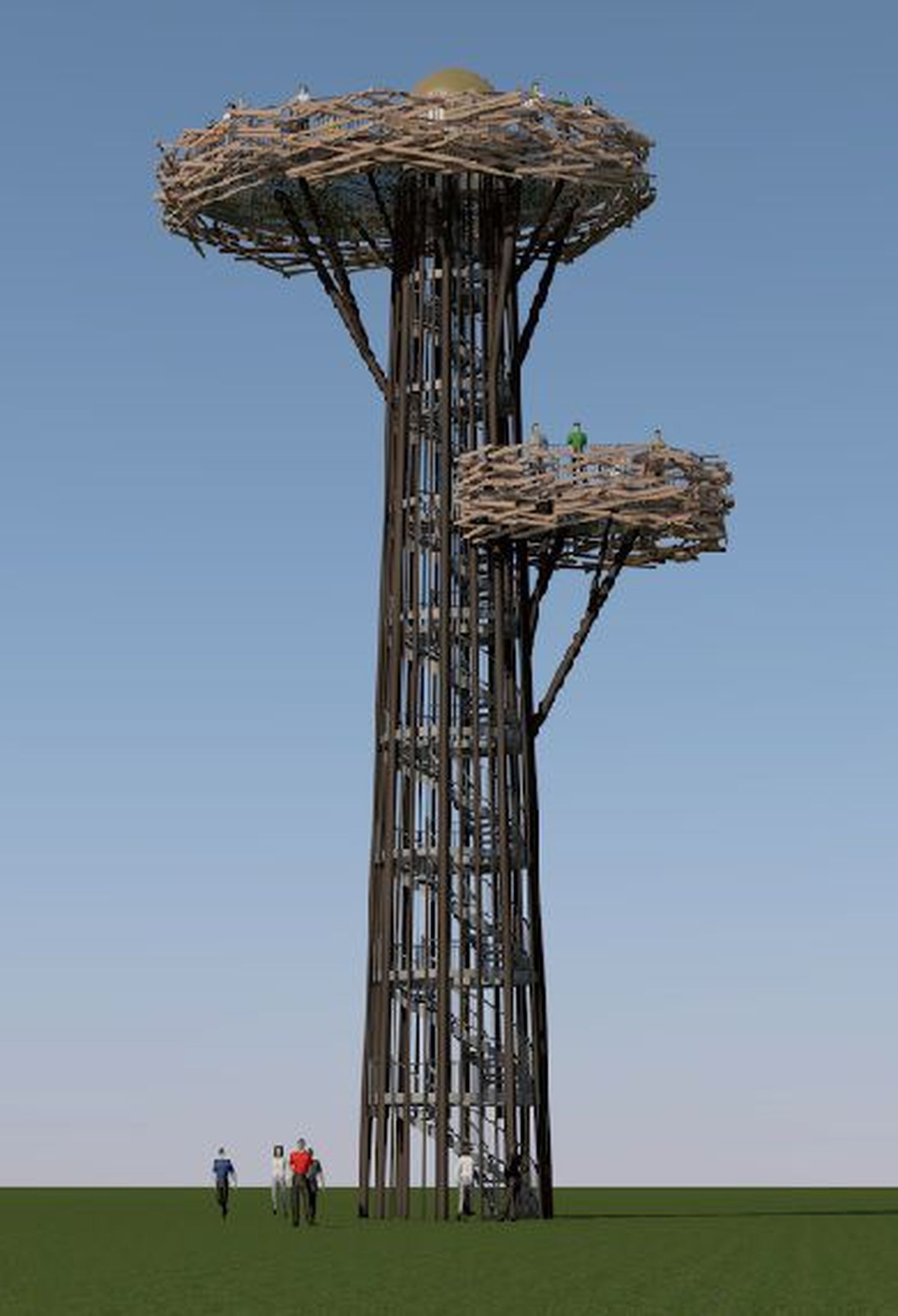 Rõuge Ööbikuoru keskusse tahab vald ehitada vana pehkinud vaatetorni asemele «Ööbikupesa» nime kandva torni.