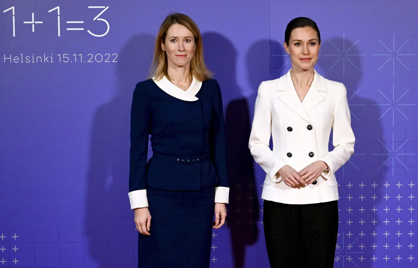 Eesti peaminister Kaja Kallas (vasakul) ja Soome peaminister Sanna Marin 15. novembril 2022 kohtumisel Soomes Helsingis