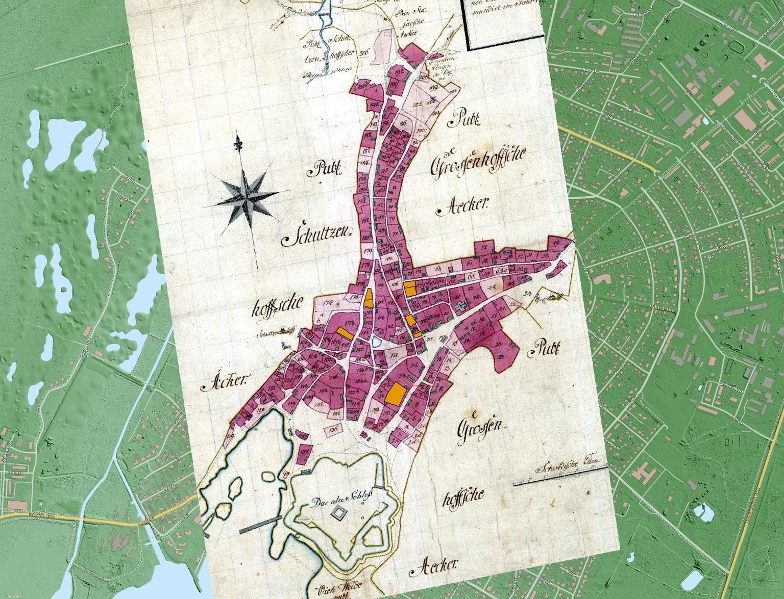 Kokku analüüsiti ajalooliste kaartide põhjal 532 kinnistu piire Kuressaare vanalinna muinsuskaitsealal.