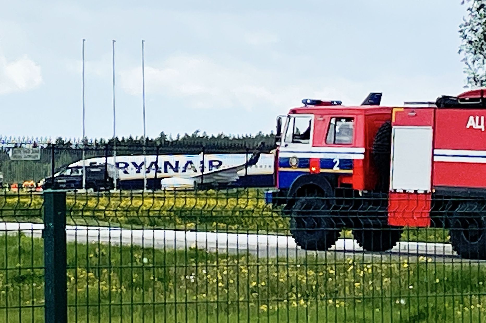 Kaaperdatud lennuk Minski lennuväljal.