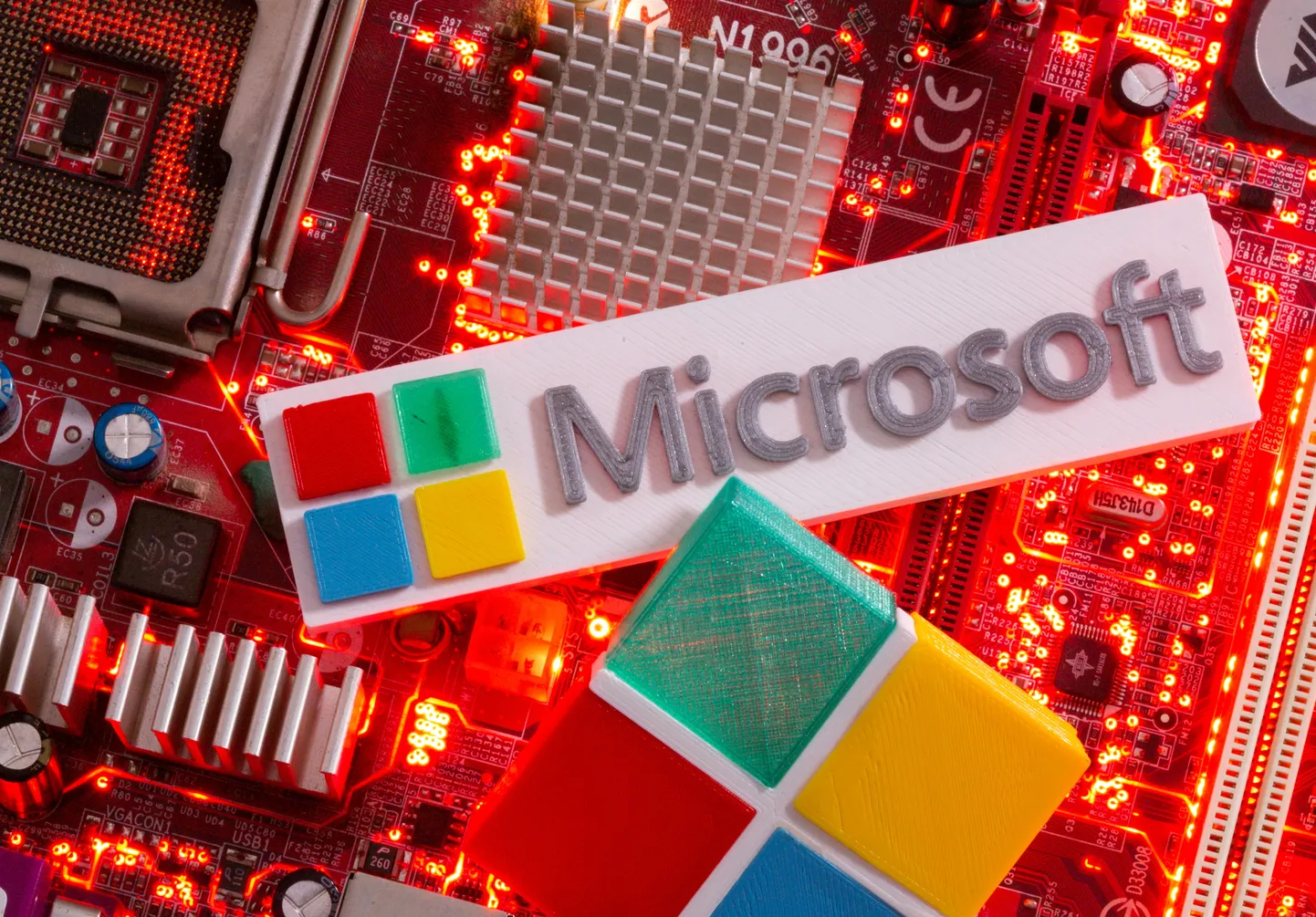 3D-prinditud Microsofti logo. REUTERS/Dado Ruvic/Illustration