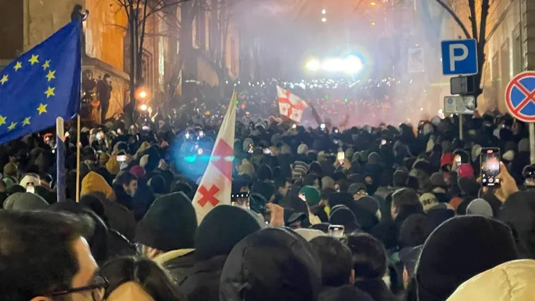 Демонстранты в Тбилиси