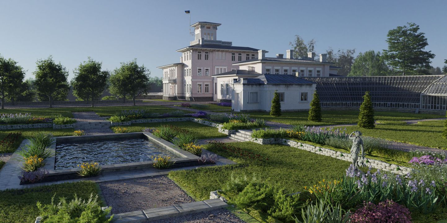 Так зимний сад Оруского дворца выглядел в 1930-е годы.