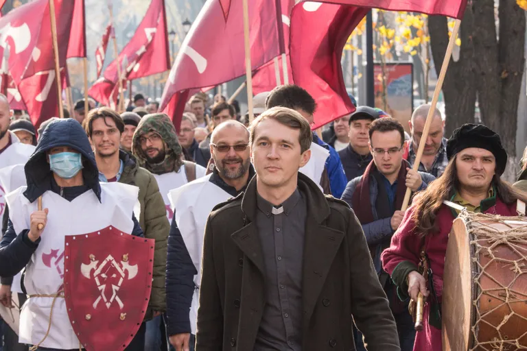 Юрий Гудыменко во время акции протеста в Киеве