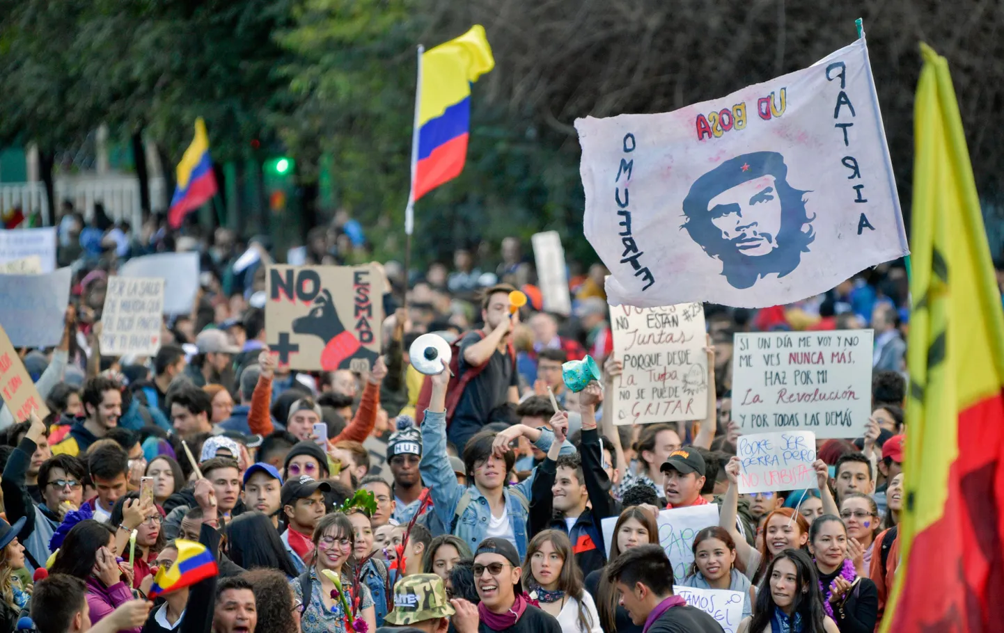 Meeleavaldus Colombia pealinnas Bogotas.