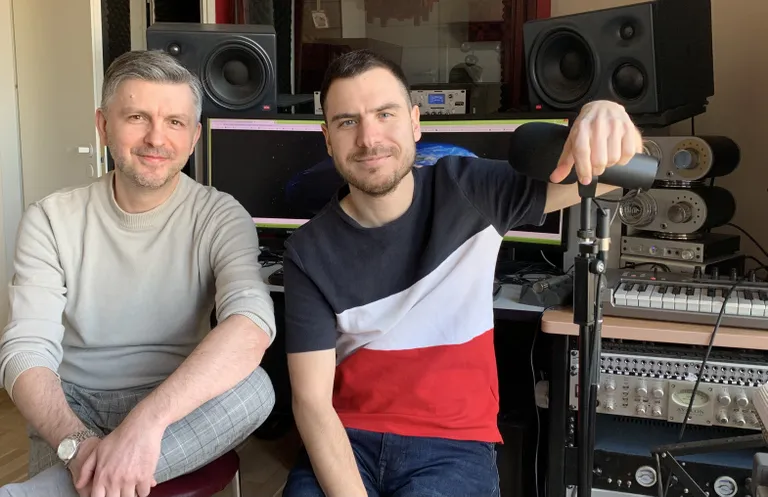 Producenti Lotars Lodziņš (no kreisās) un Rodions Gordins