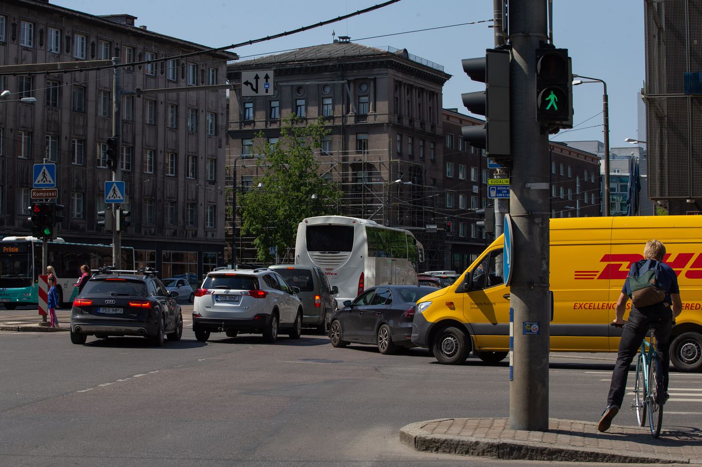 Пробка в центре Таллинна.
