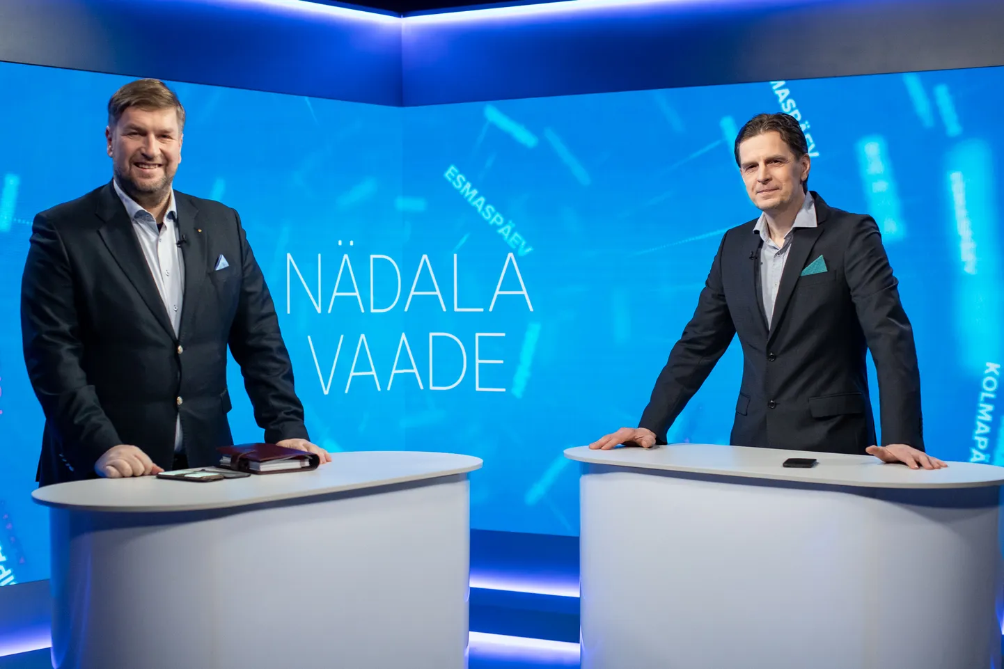 Saade "Nädala vaade", saatejuhid Marti Aavik ja Aivar Reinap.