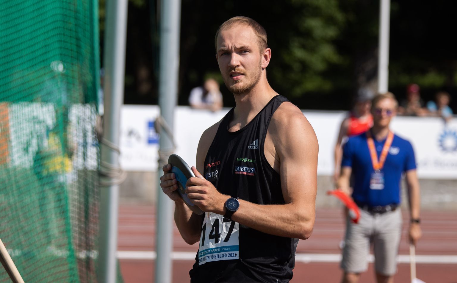 Kümnevõistleja Karel Tilga võitis Eesti meistrivõistluste pronksi kettaheites.