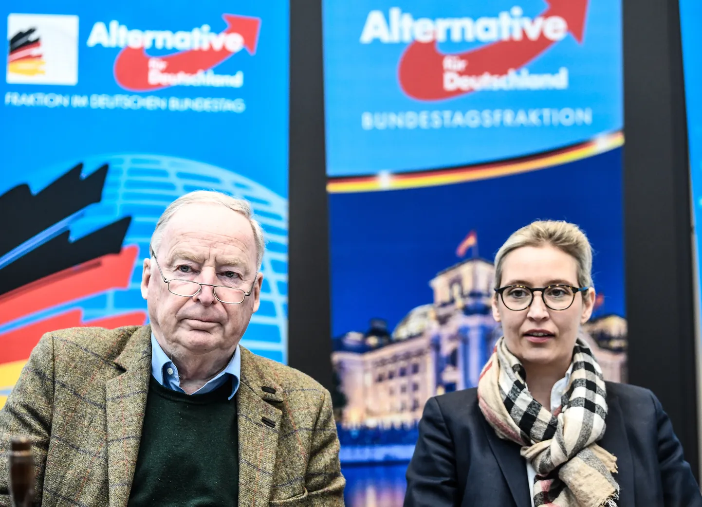 AfD liidrid Alexander Gauland (vasakul) ja Alice Weidel.